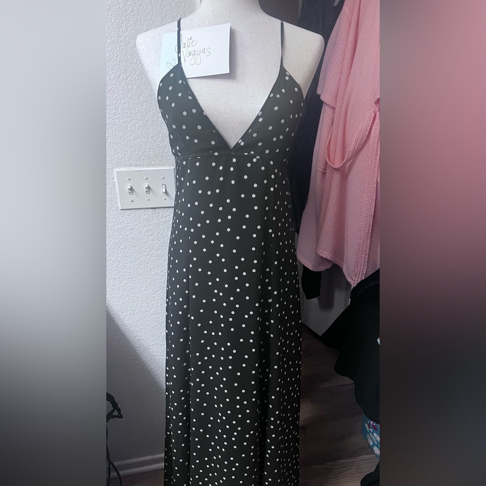 Zara Polka Dot Maxi Dress - Black and White
